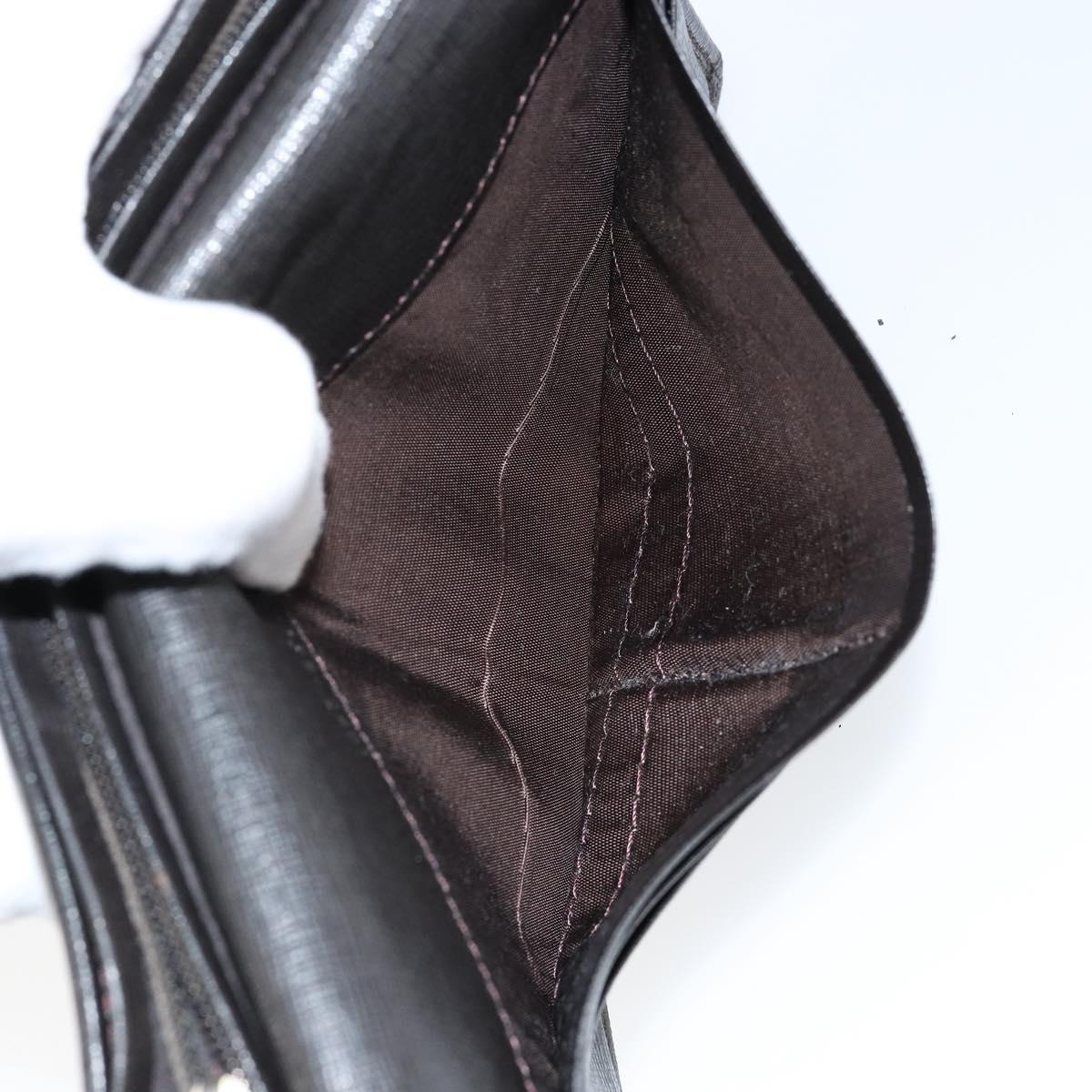 FENDI Zucca Canvas Long Wallet PVC Black Brown Auth am9915