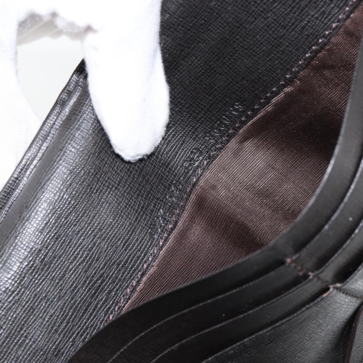 FENDI Zucca Canvas Long Wallet PVC Black Brown Auth am9915