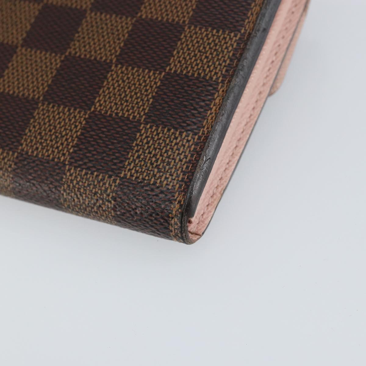 LOUIS VUITTON Damier Ebene Portefeuille Sarah Long Wallet N63209 LV Auth am9916