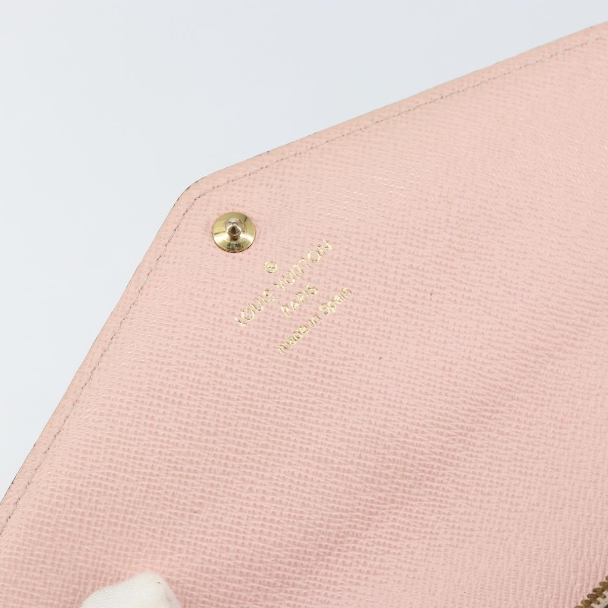 LOUIS VUITTON Damier Ebene Portefeuille Sarah Long Wallet N63209 LV Auth am9916