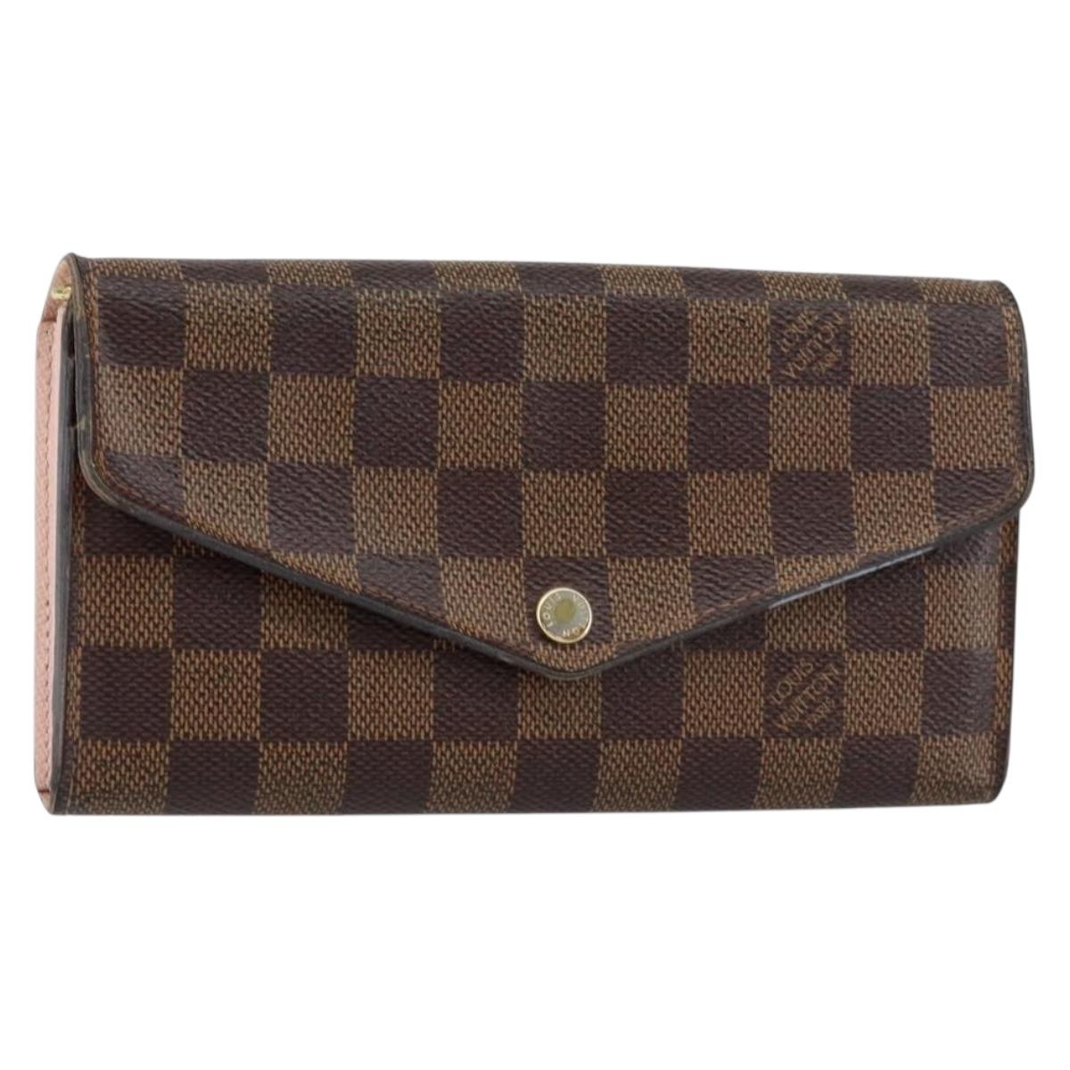 LOUIS VUITTON Damier Ebene Portefeuille Sarah Long Wallet N63209 LV Auth am9916