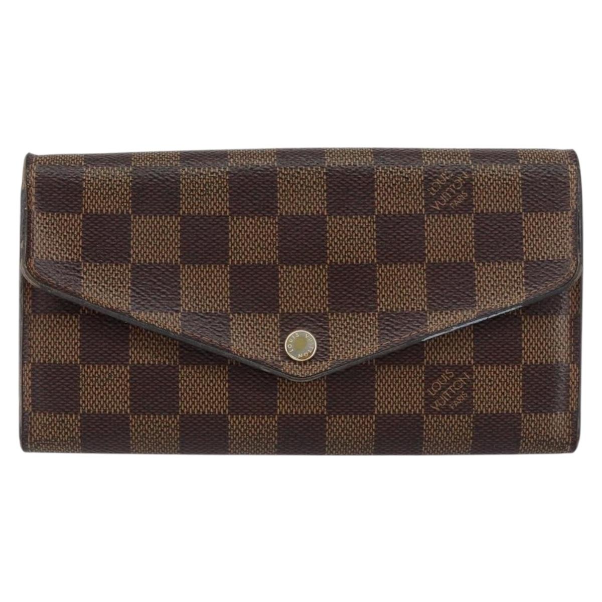 LOUIS VUITTON Damier Ebene Portefeuille Sarah Long Wallet N63209 LV Auth am9916