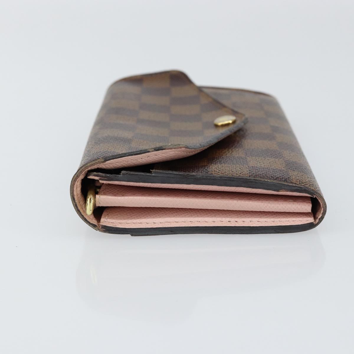 LOUIS VUITTON Damier Ebene Portefeuille Sarah Long Wallet N63209 LV Auth am9916