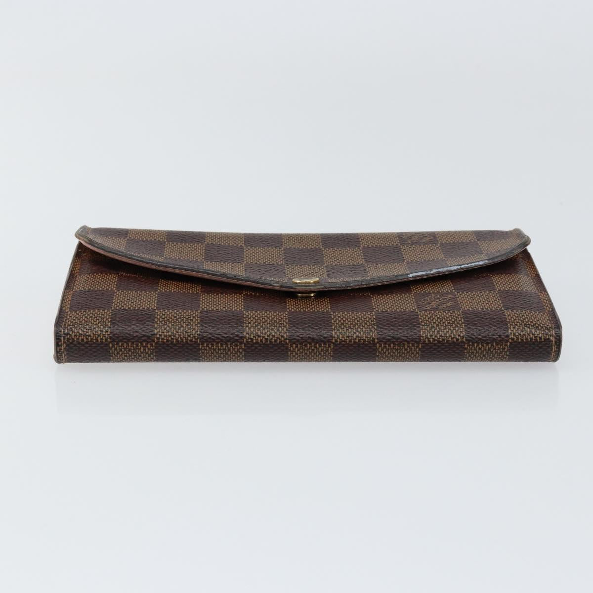 LOUIS VUITTON Damier Ebene Portefeuille Sarah Long Wallet N63209 LV Auth am9916