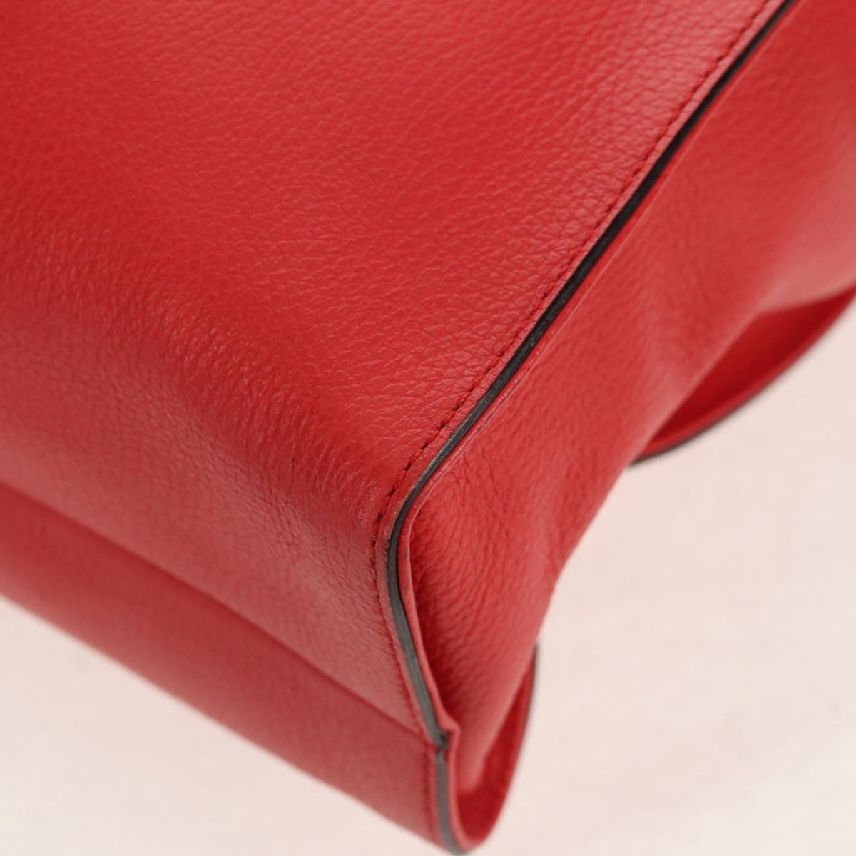 GUCCI Interlocking Tote Bag Leather Red Gold 353581 Auth am9922V