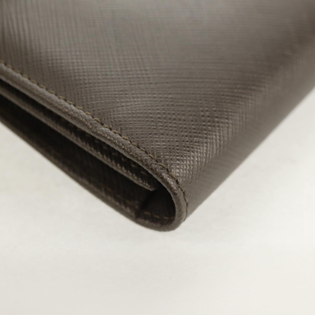 Salvatore Ferragamo Gancini Long Wallet Leather Silver Auth am9924A