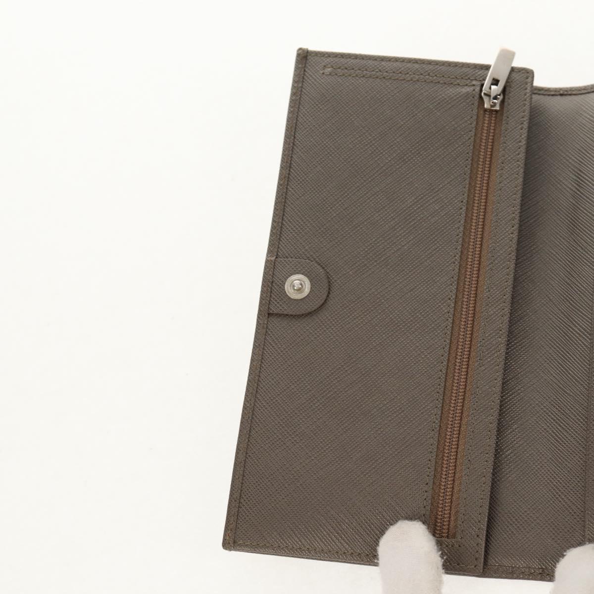 Salvatore Ferragamo Gancini Long Wallet Leather Silver Auth am9924A