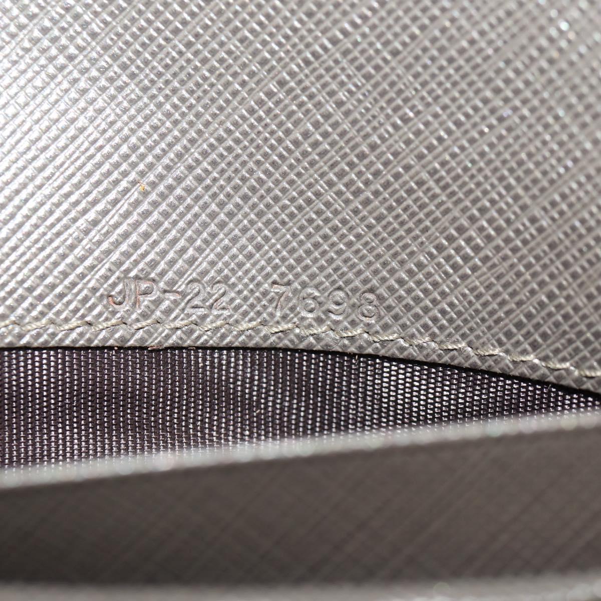 Salvatore Ferragamo Gancini Long Wallet Leather Silver Auth am9924A