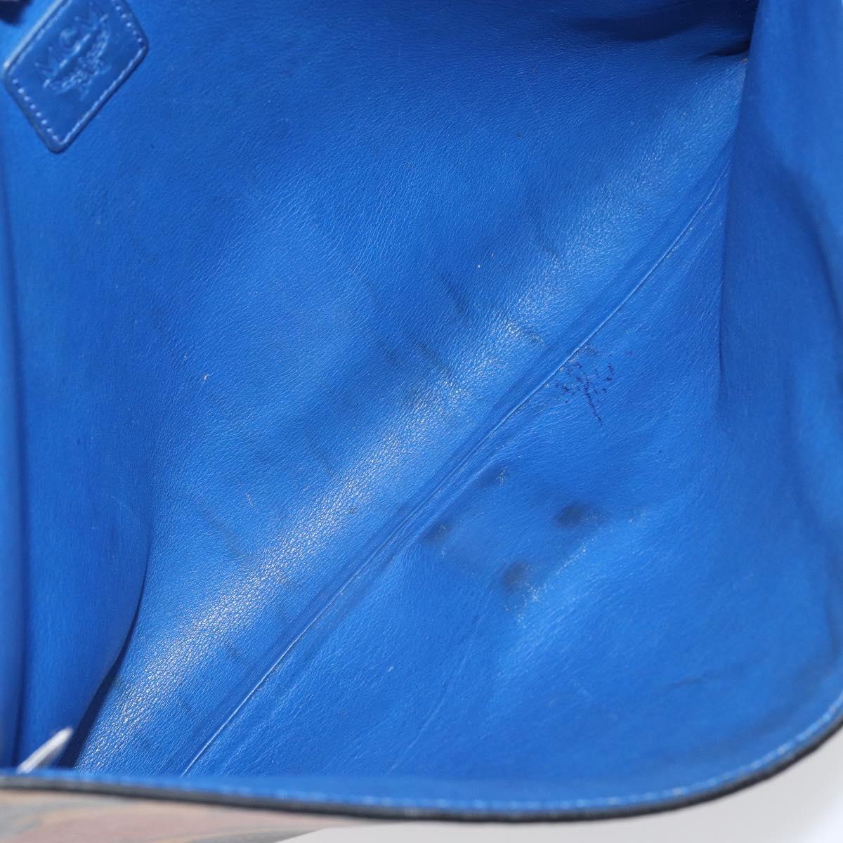 MCM Clutch Bag PVC Leather Brown Silver Auth am9925