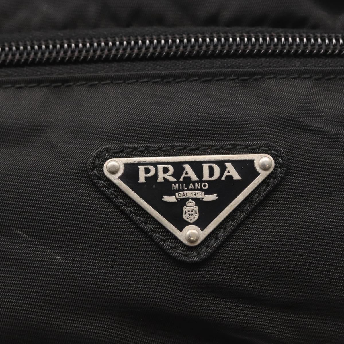 PRADA Waist Bag Nylon Black Silver Auth am9926