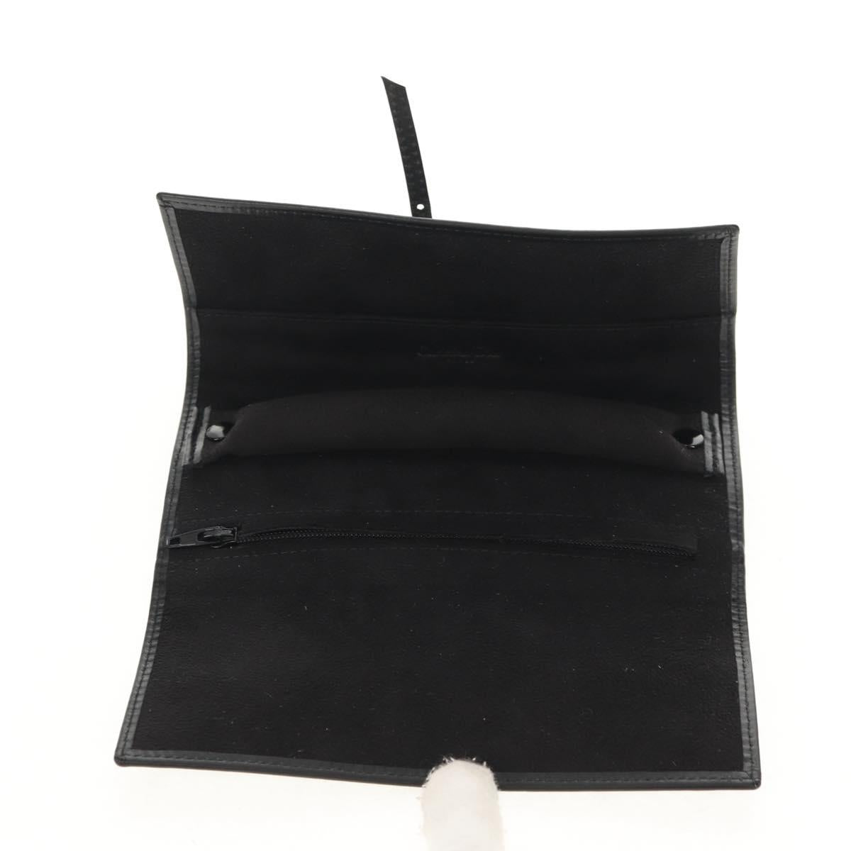 Christian Dior Trotter Canvas Jewelry Case Black Silver Auth am9927V