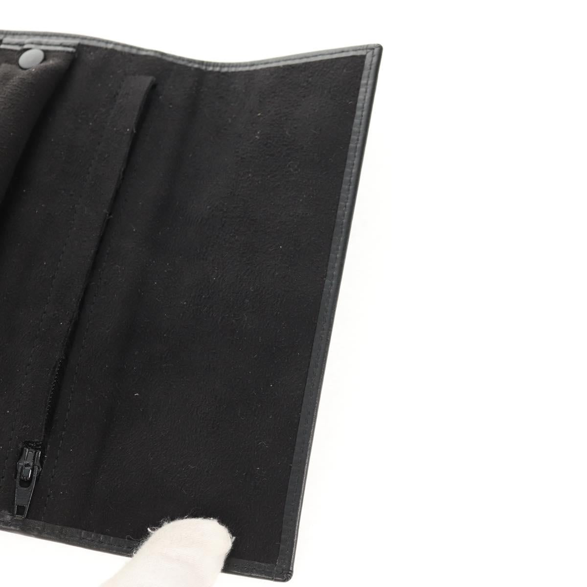 Christian Dior Trotter Canvas Jewelry Case Black Silver Auth am9927V