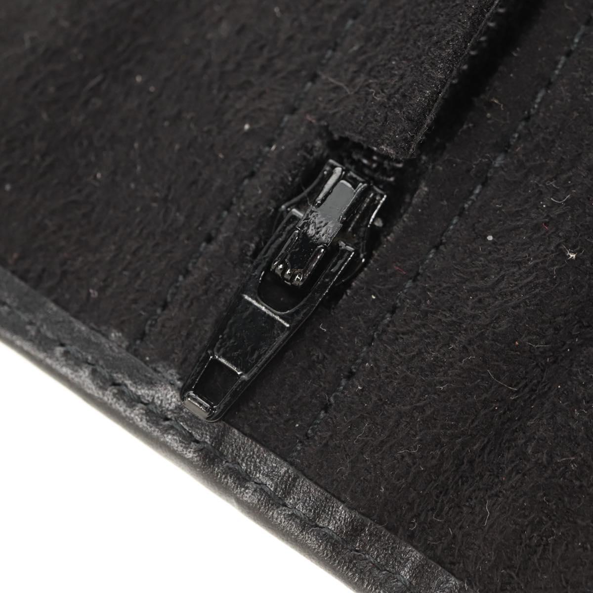 Christian Dior Trotter Canvas Jewelry Case Black Silver Auth am9927V