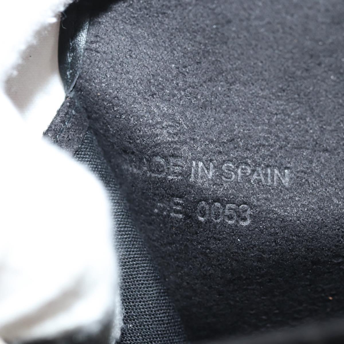 Christian Dior Trotter Canvas Jewelry Case Black Silver Auth am9927V