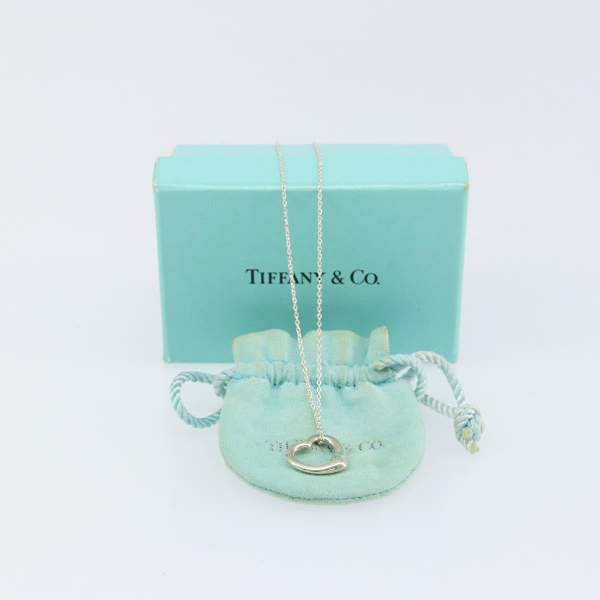TIFFANY&Co. Open Heart Necklace Ag925 Silver Auth am9933