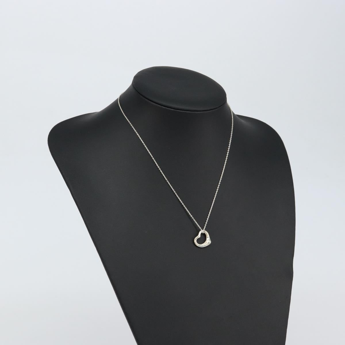 TIFFANY&Co. Open Heart Necklace Ag925 Silver Auth am9933