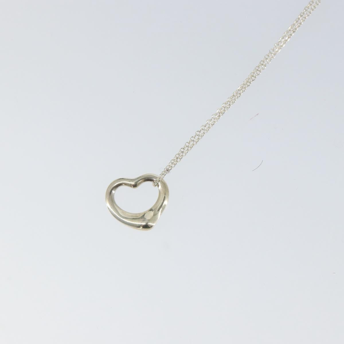 TIFFANY&Co. Open Heart Necklace Ag925 Silver Auth am9933
