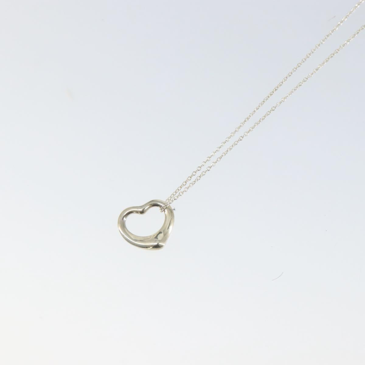 TIFFANY&Co. Open Heart Necklace Ag925 Silver Auth am9933