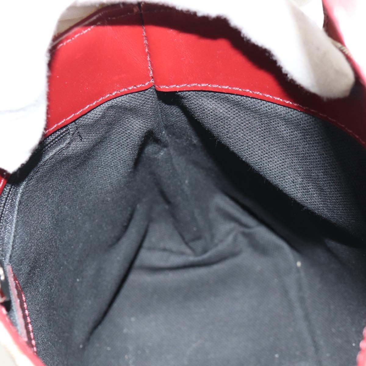 BURBERRY Nova Check Hand Bag PVC Beige Silver Auth am9935V