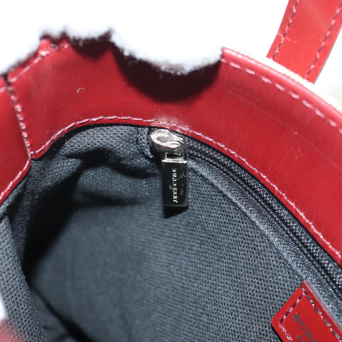 BURBERRY Nova Check Hand Bag PVC Beige Silver Auth am9935V