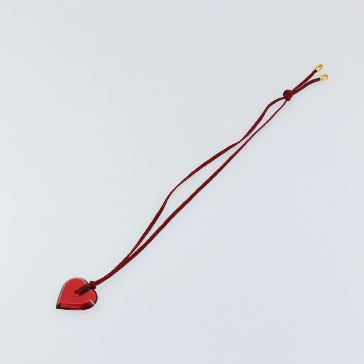 Baccarat Heart Necklace Glass Red Auth am9936