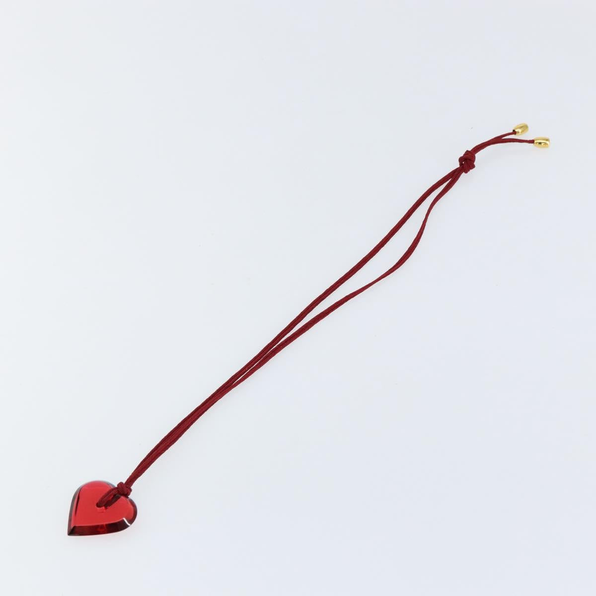 Baccarat Heart Necklace Glass Red Auth am9936