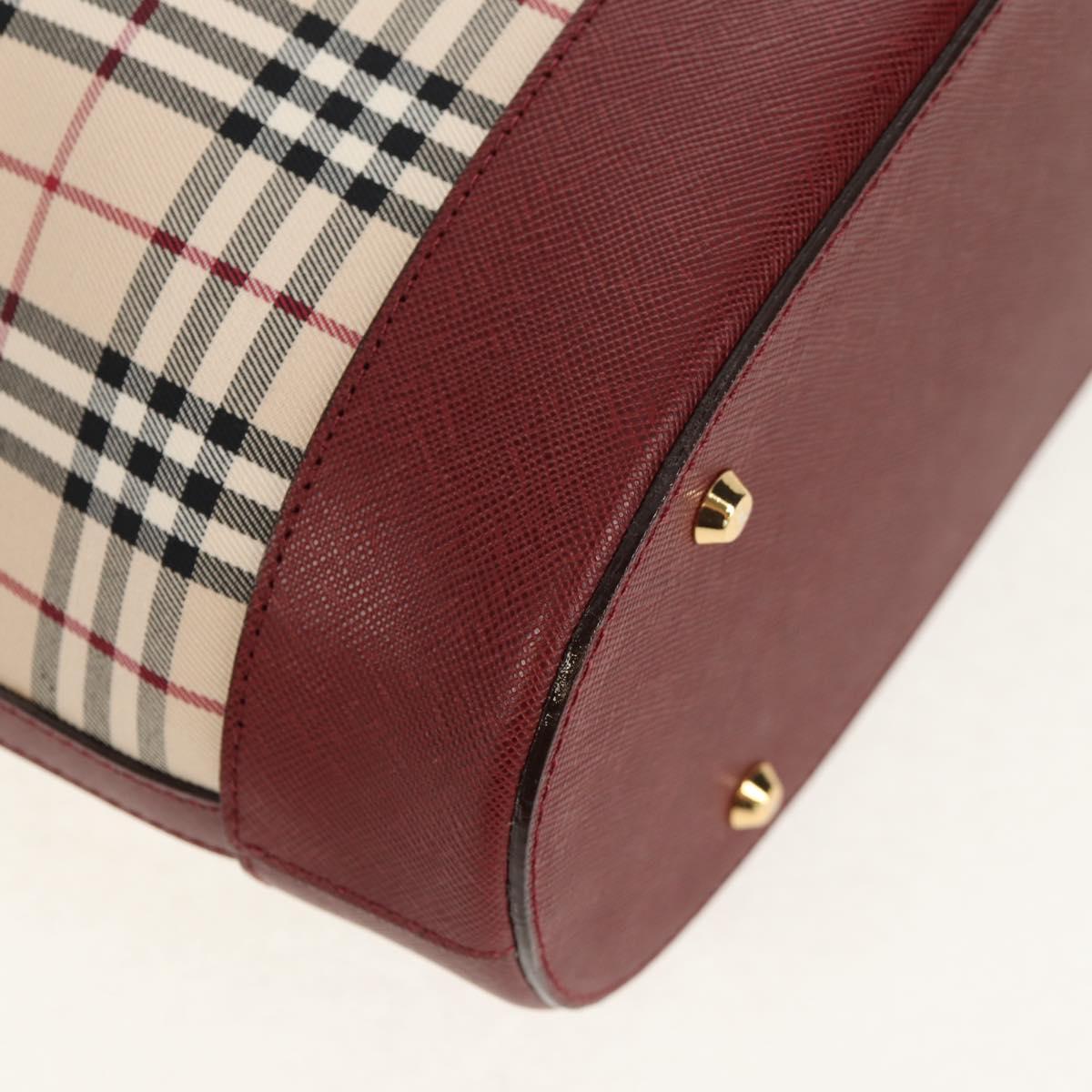 BURBERRY Nova Check Tote Bag Canvas Beige Gold Auth am9938V