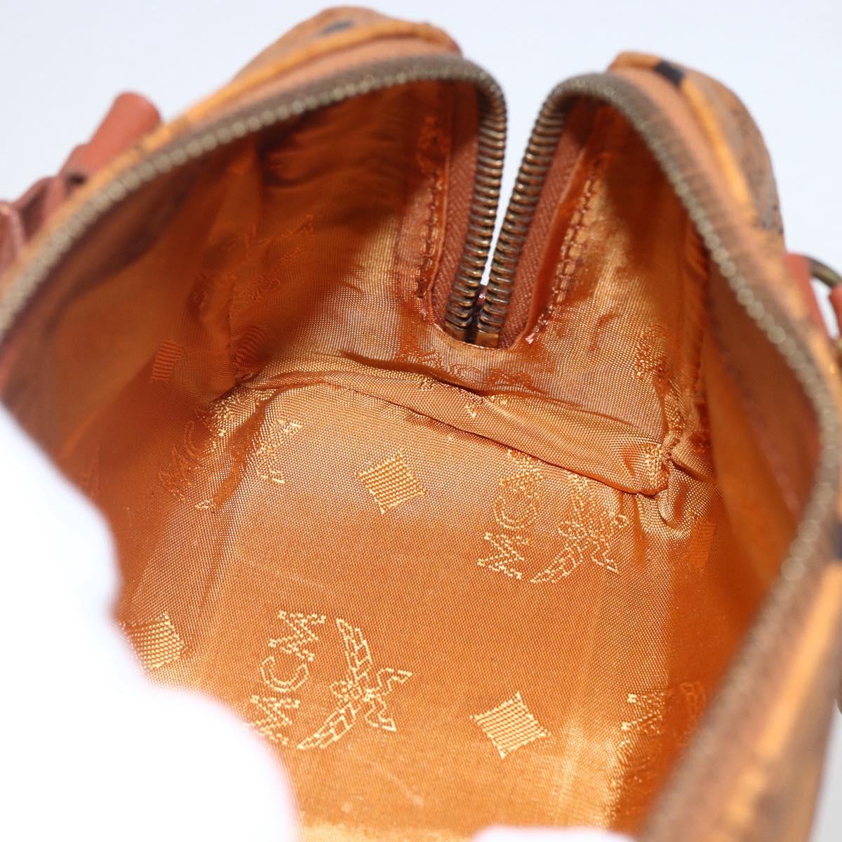 MCM Vicetos Logogram Mini Hand Bag PVC Leather 2way Brown Gold Auth am9939