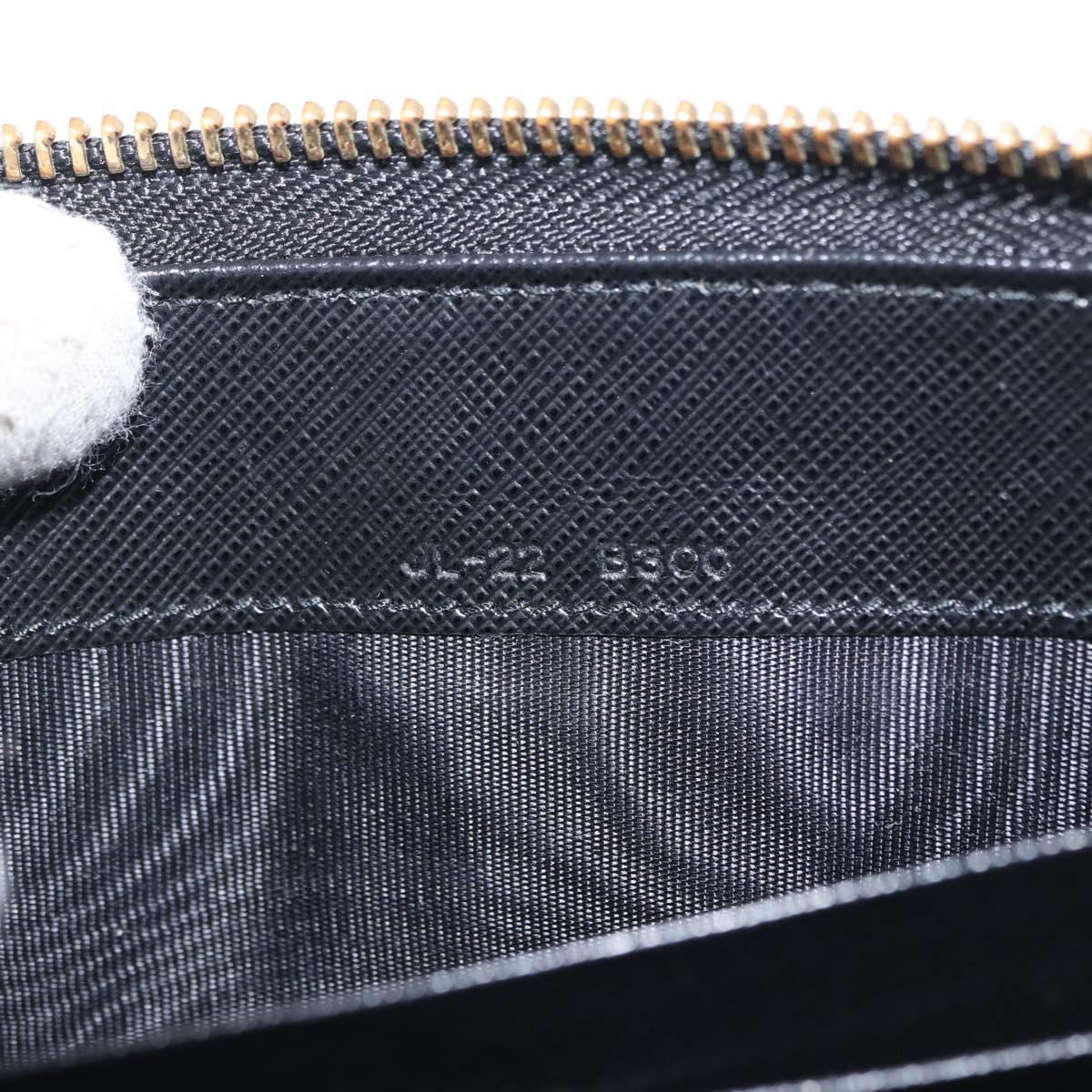 Salvatore Ferragamo Gancini Long Wallet Leather Black Gold Auth am9941