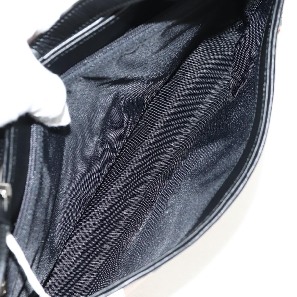 BURBERRY Nova Check Hand Bag Nylon Beige Silver Auth am9944V