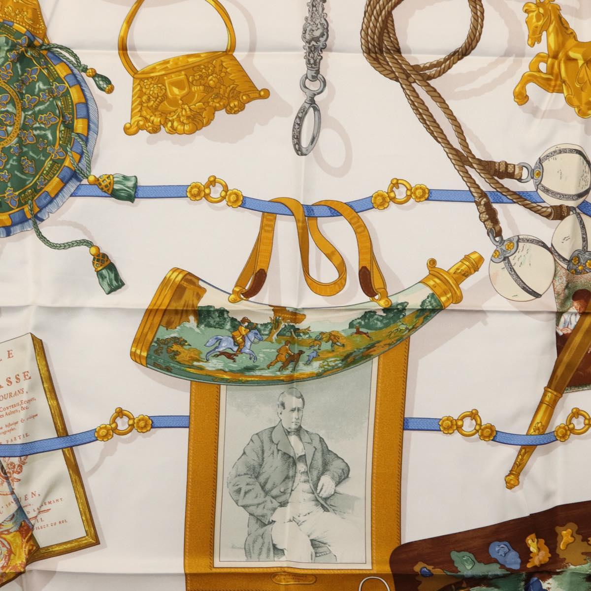 HERMES Carre 90 Scarf ""Memoire d'Hermes"" Silk Navy Auth am9945