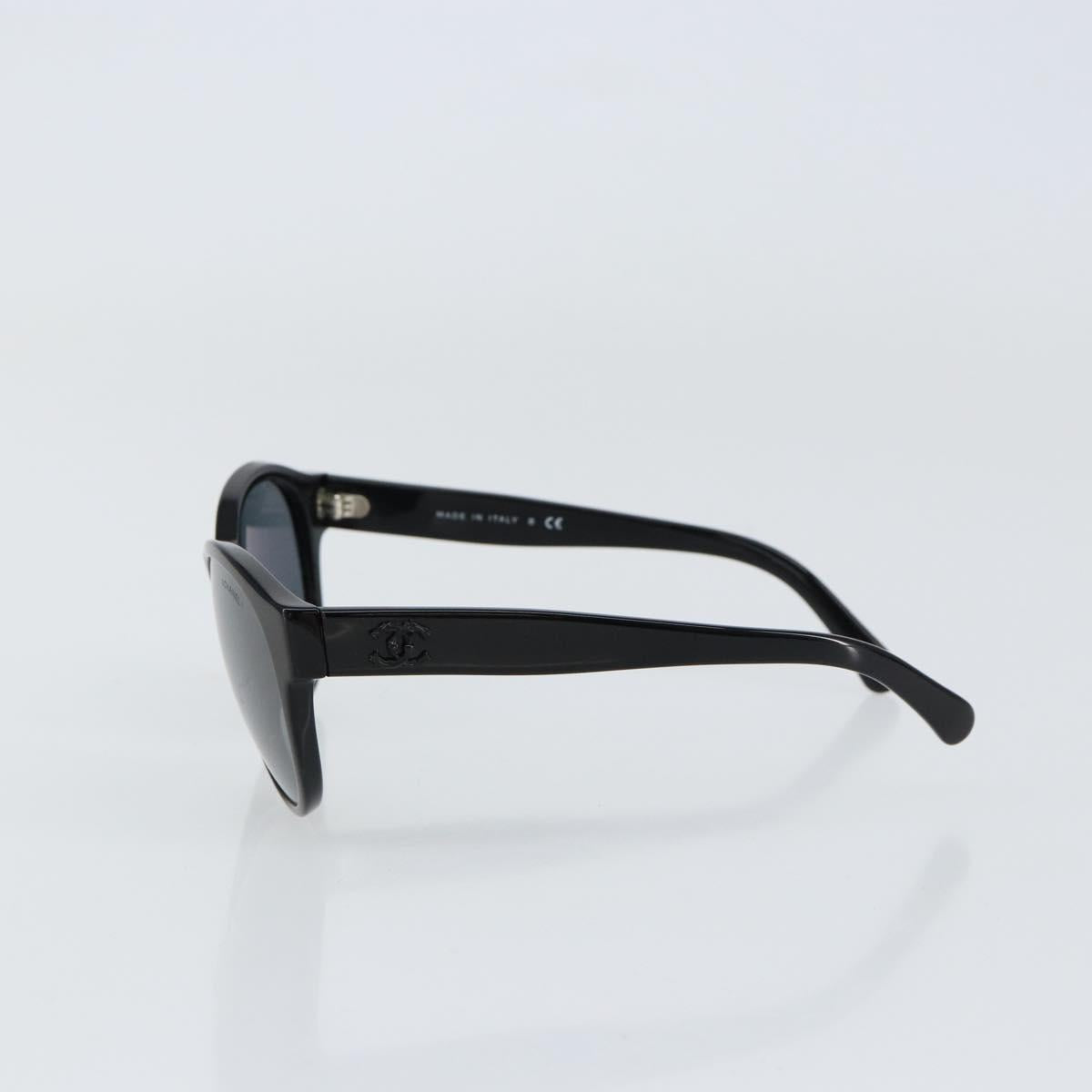 CHANEL Sunglasses plastic Black CC Auth am9948