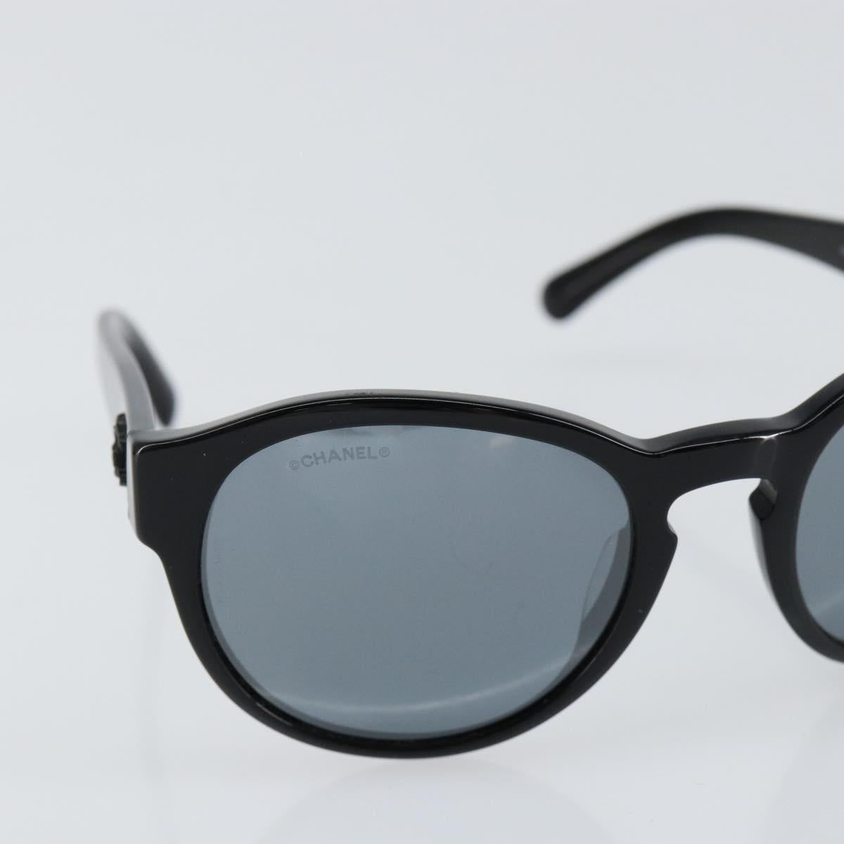 CHANEL Sunglasses plastic Black CC Auth am9948