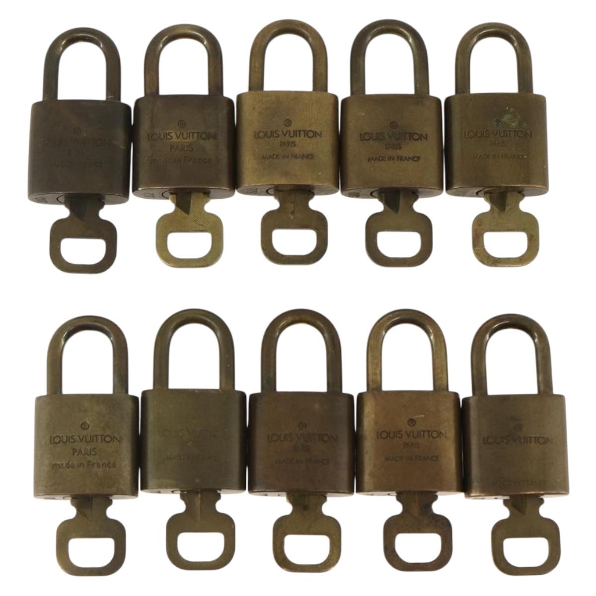 LOUIS VUITTON Padlock 10 Set Padlock metal Gold LV Auth am9949