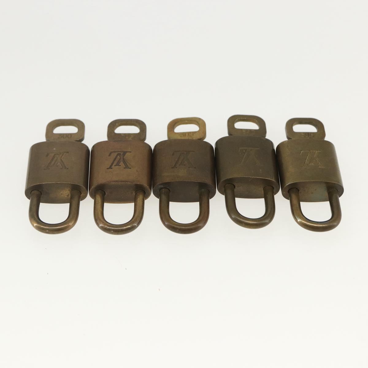 LOUIS VUITTON Padlock 10 Set Padlock metal Gold LV Auth am9949
