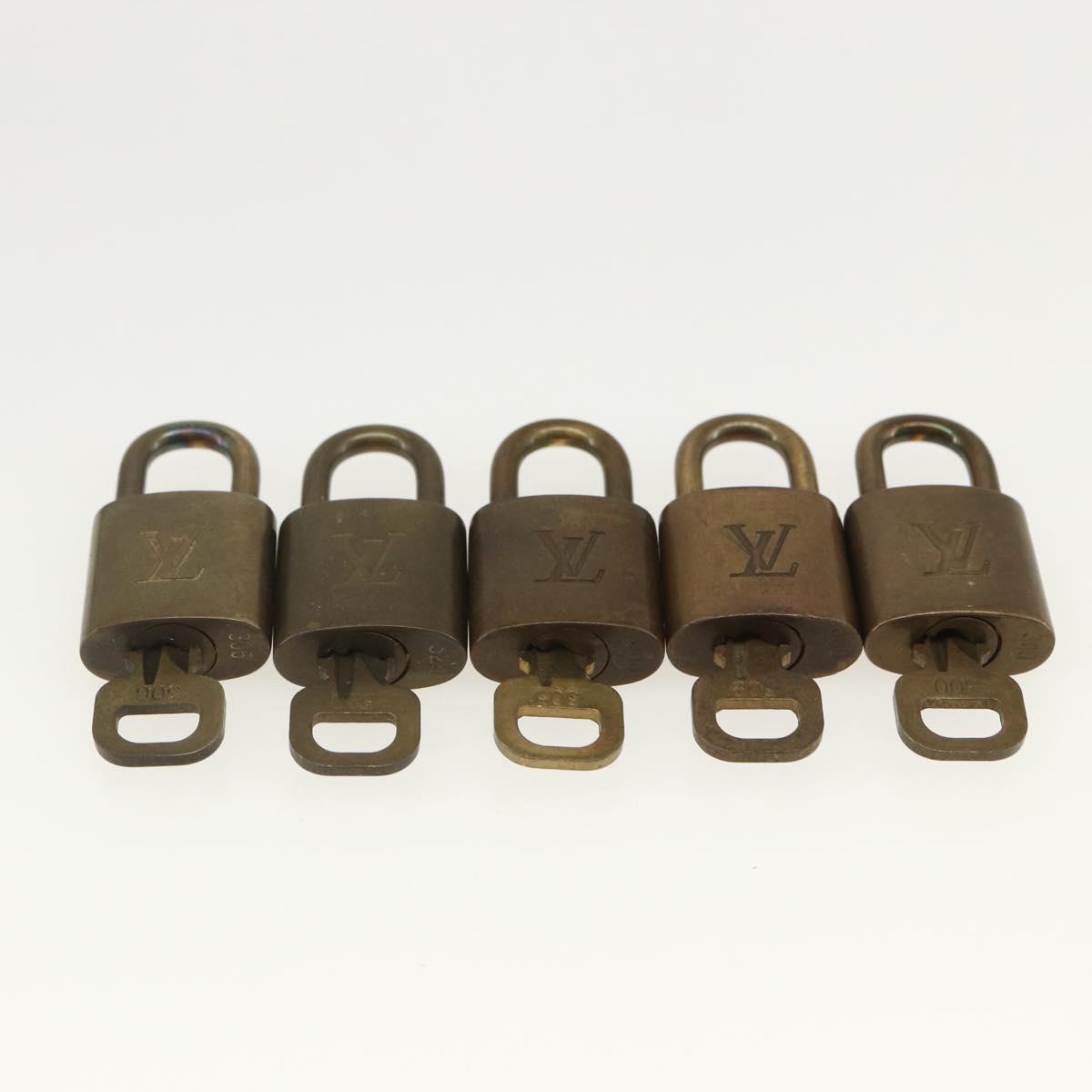 LOUIS VUITTON Padlock 10 Set Padlock metal Gold LV Auth am9949