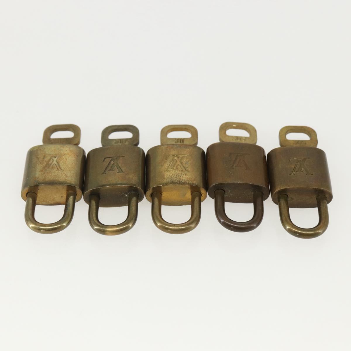 LOUIS VUITTON Padlock 10 Set Padlock metal Gold LV Auth am9952
