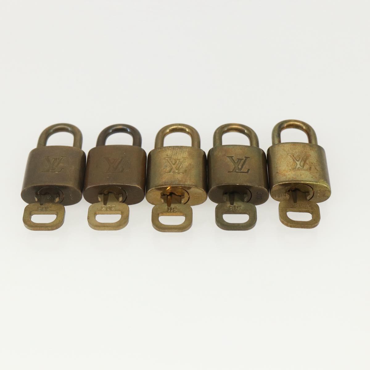 LOUIS VUITTON Padlock 10 Set Padlock metal Gold LV Auth am9952