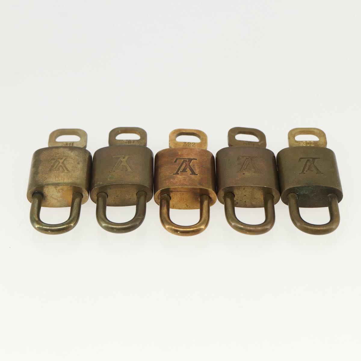 LOUIS VUITTON Padlock 10 Set Padlock metal Gold LV Auth am9952