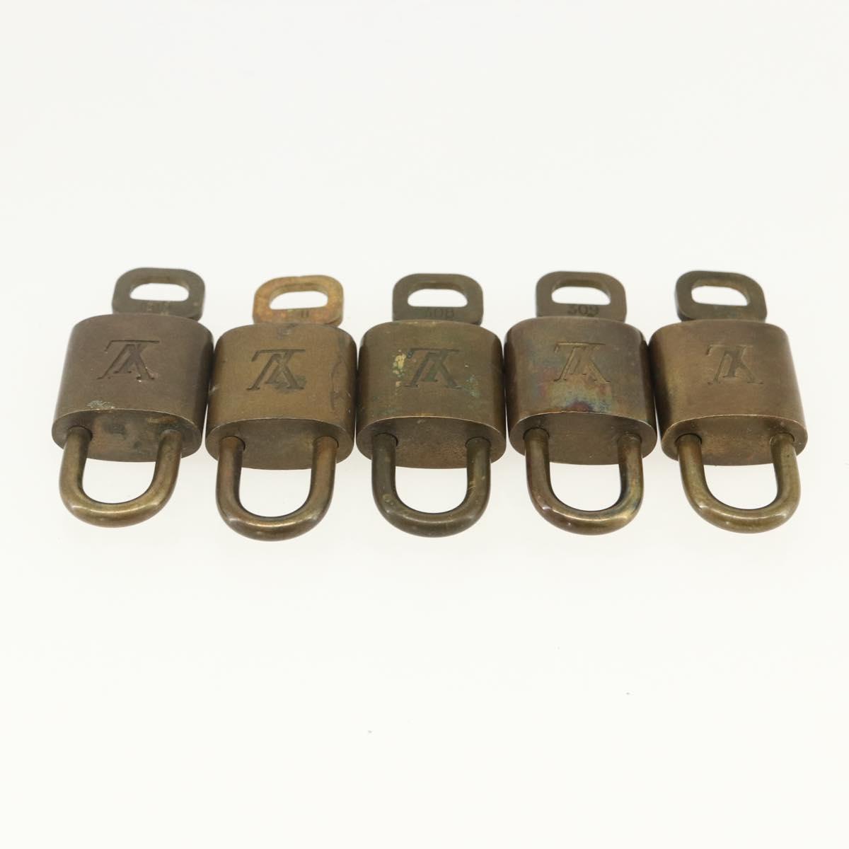 LOUIS VUITTON Padlock 10 Set Padlock metal Gold LV Auth am9953