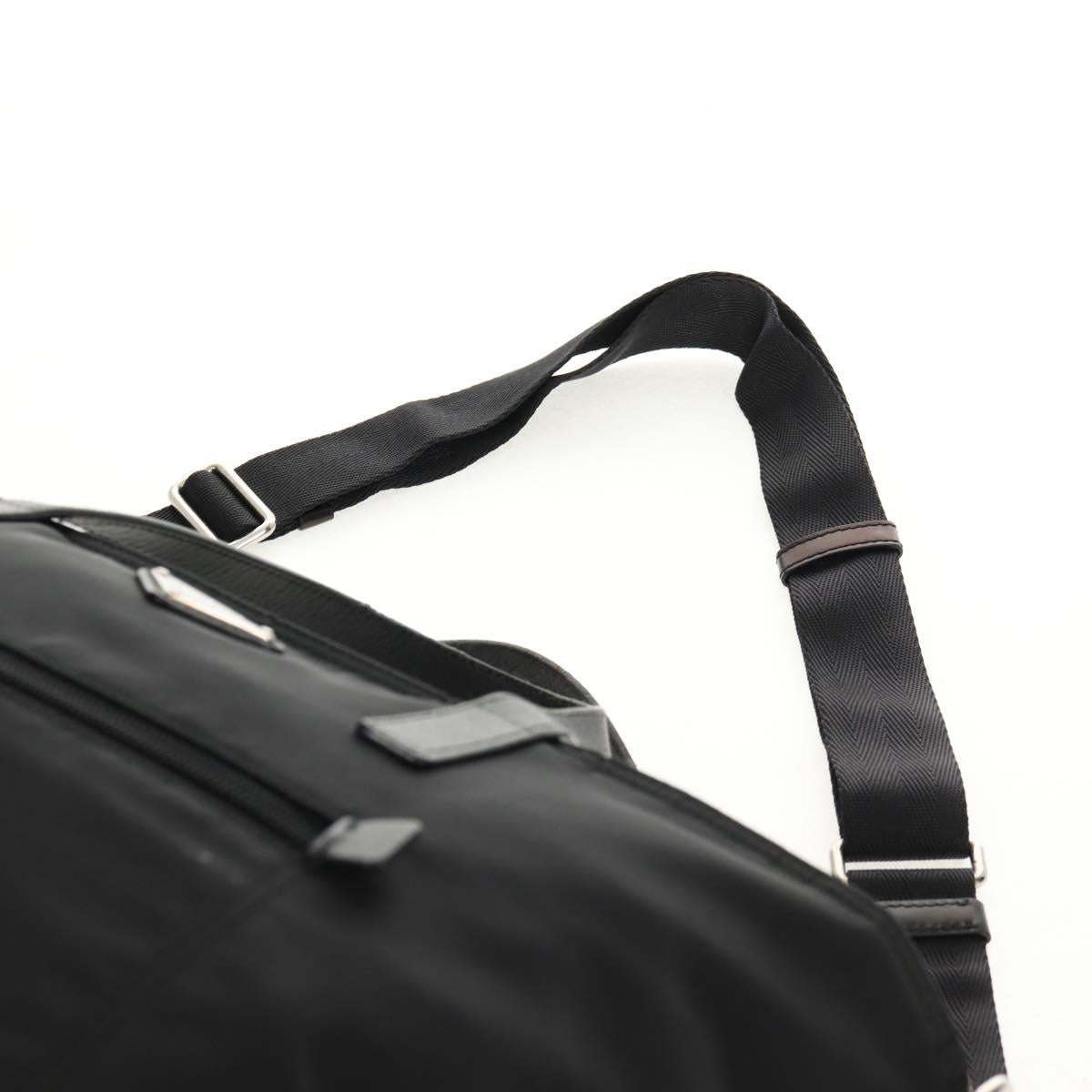PRADA Tote Bag Nylon 2way Black Silver Auth am9967