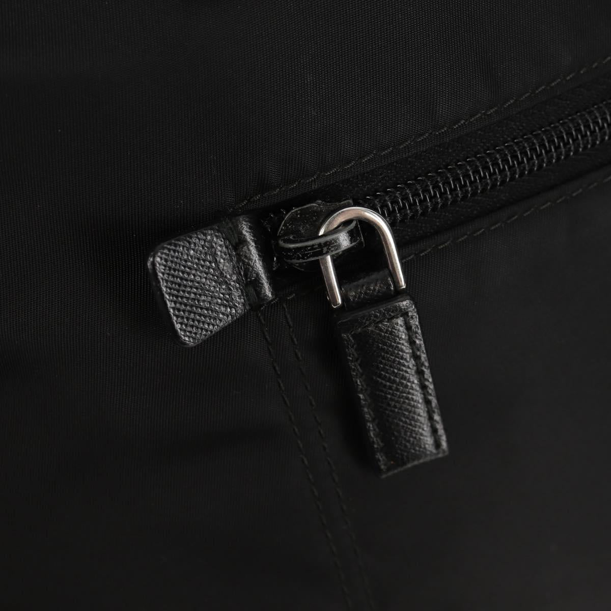 PRADA Tote Bag Nylon 2way Black Silver Auth am9967
