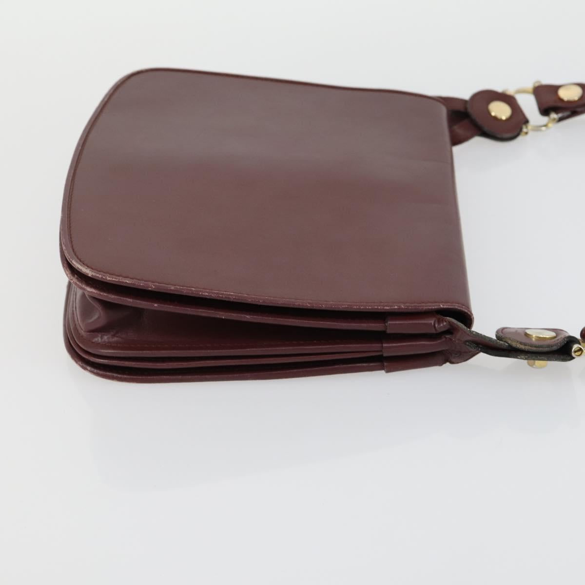 CARTIER Celine Macadam Canvas Bag Leather 2 Set Brown Bordeaux Auth am9969