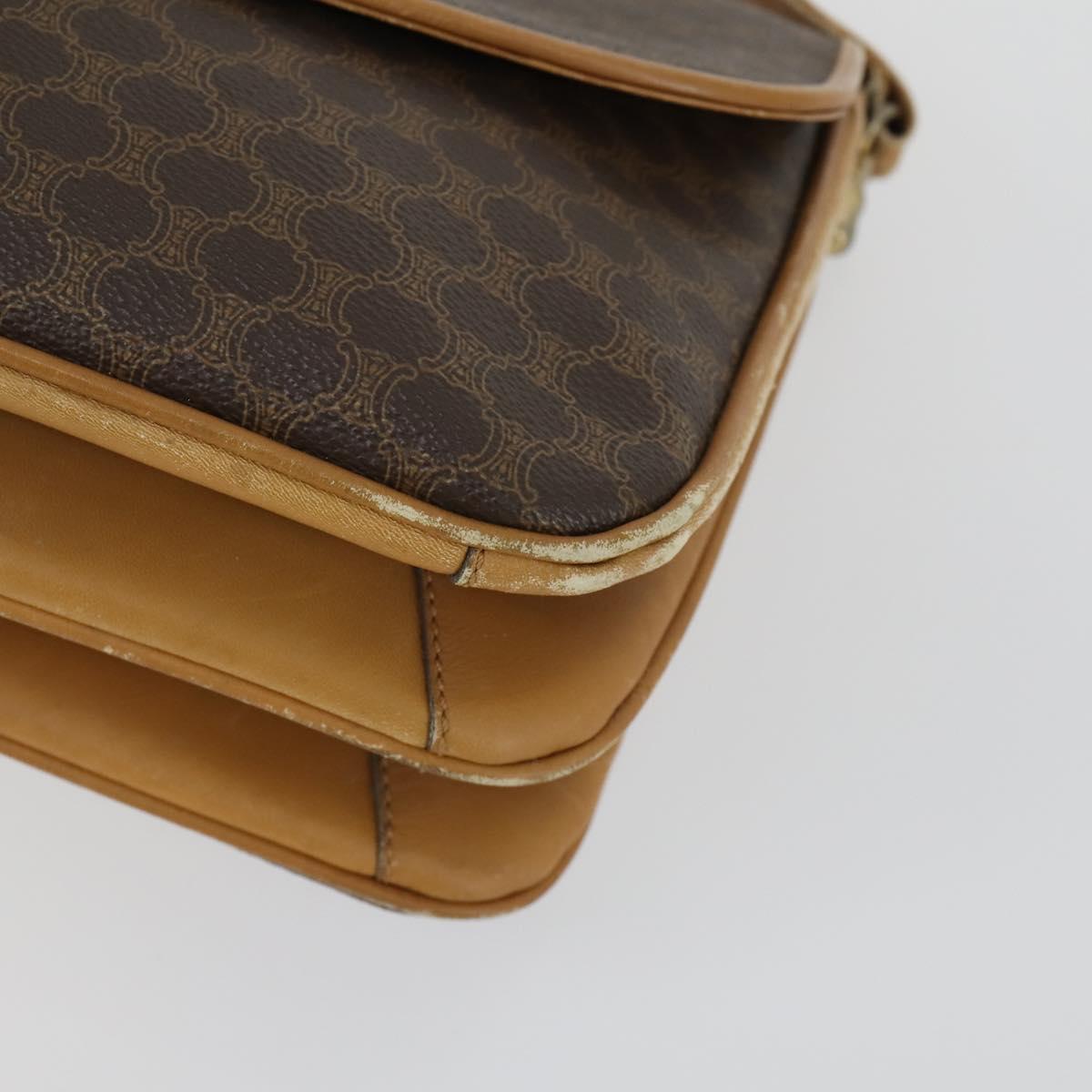 CARTIER Celine Macadam Canvas Bag Leather 2 Set Brown Bordeaux Auth am9969