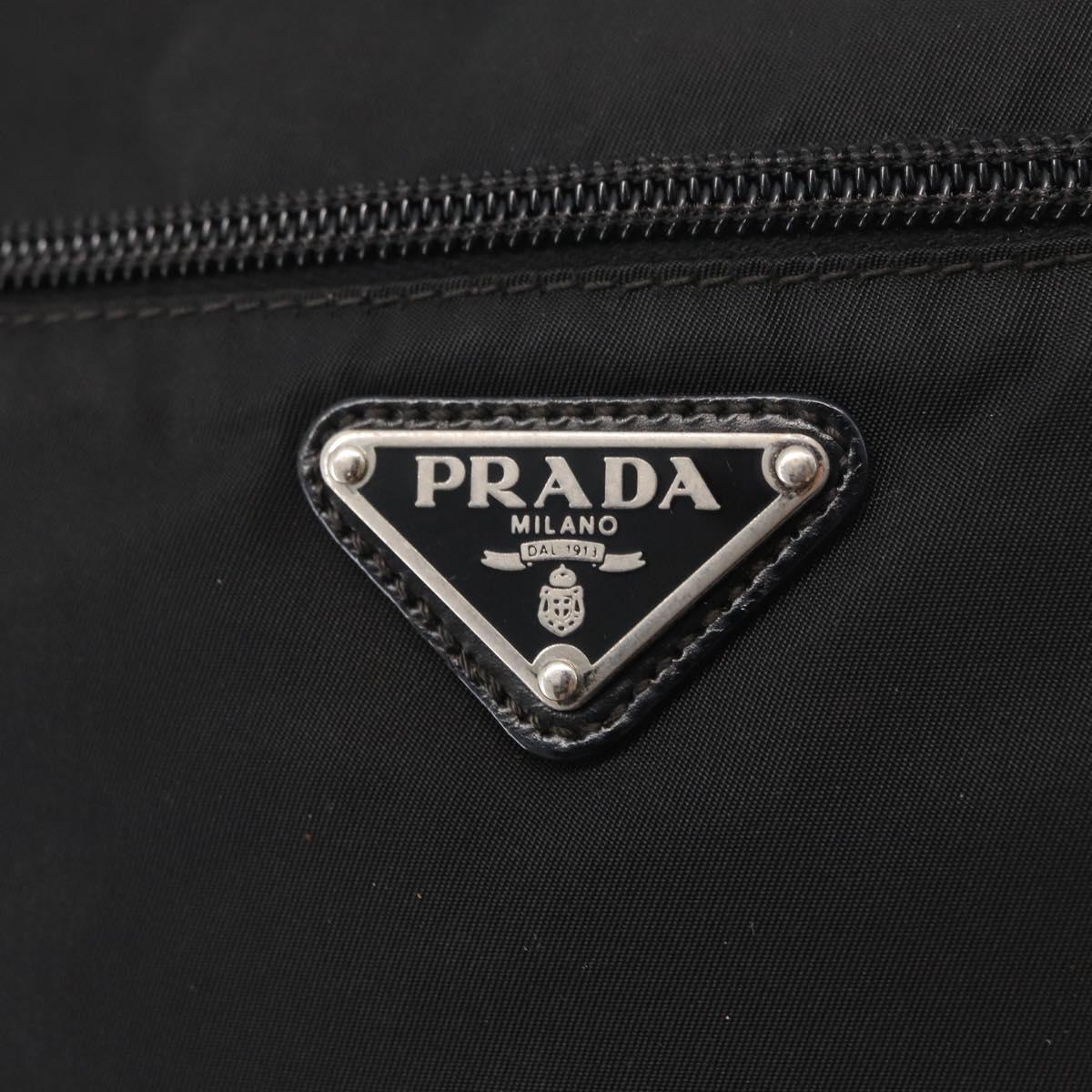 PRADA Shoulder Bag Nylon Black Silver Auth am9977
