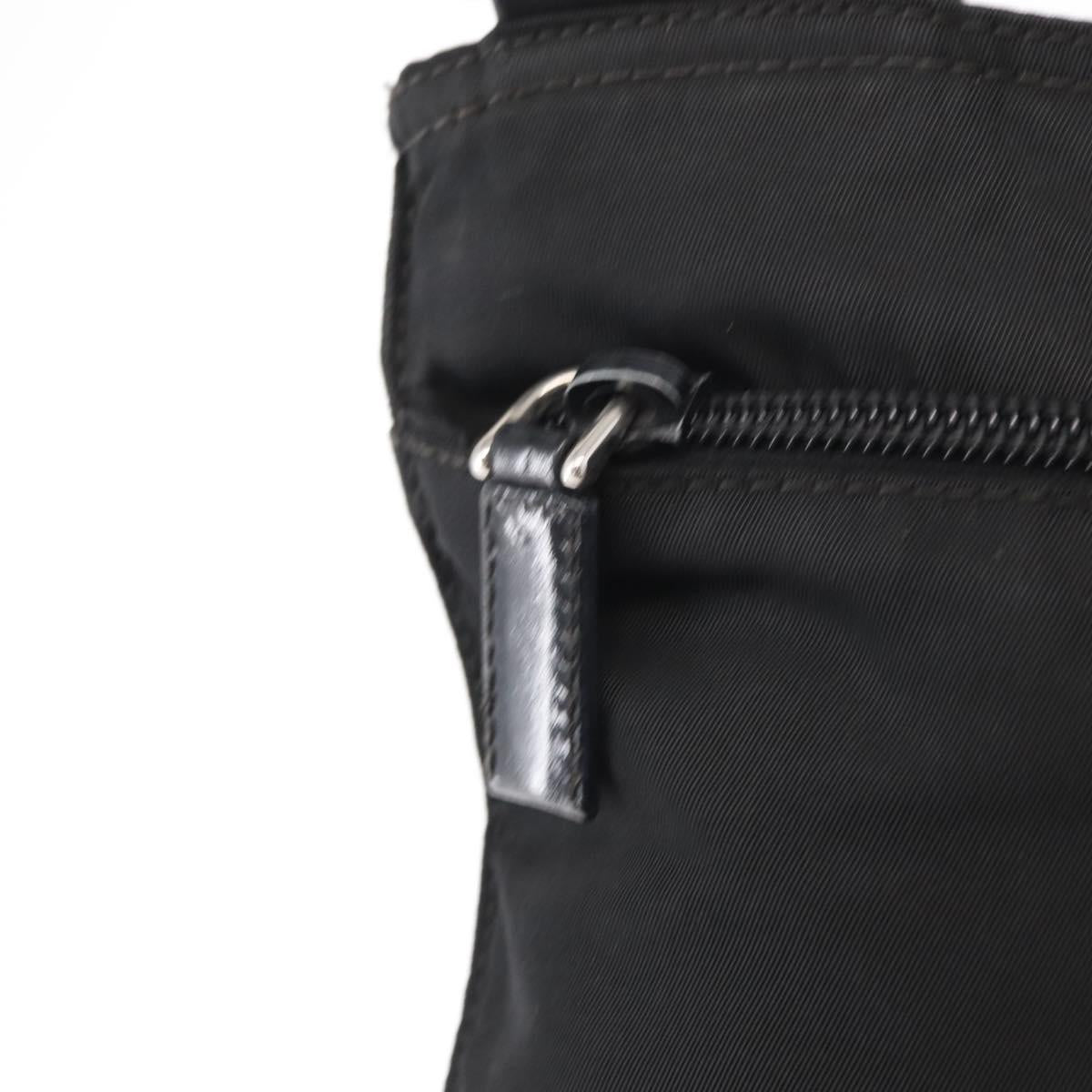 PRADA Shoulder Bag Nylon Black Silver Auth am9977