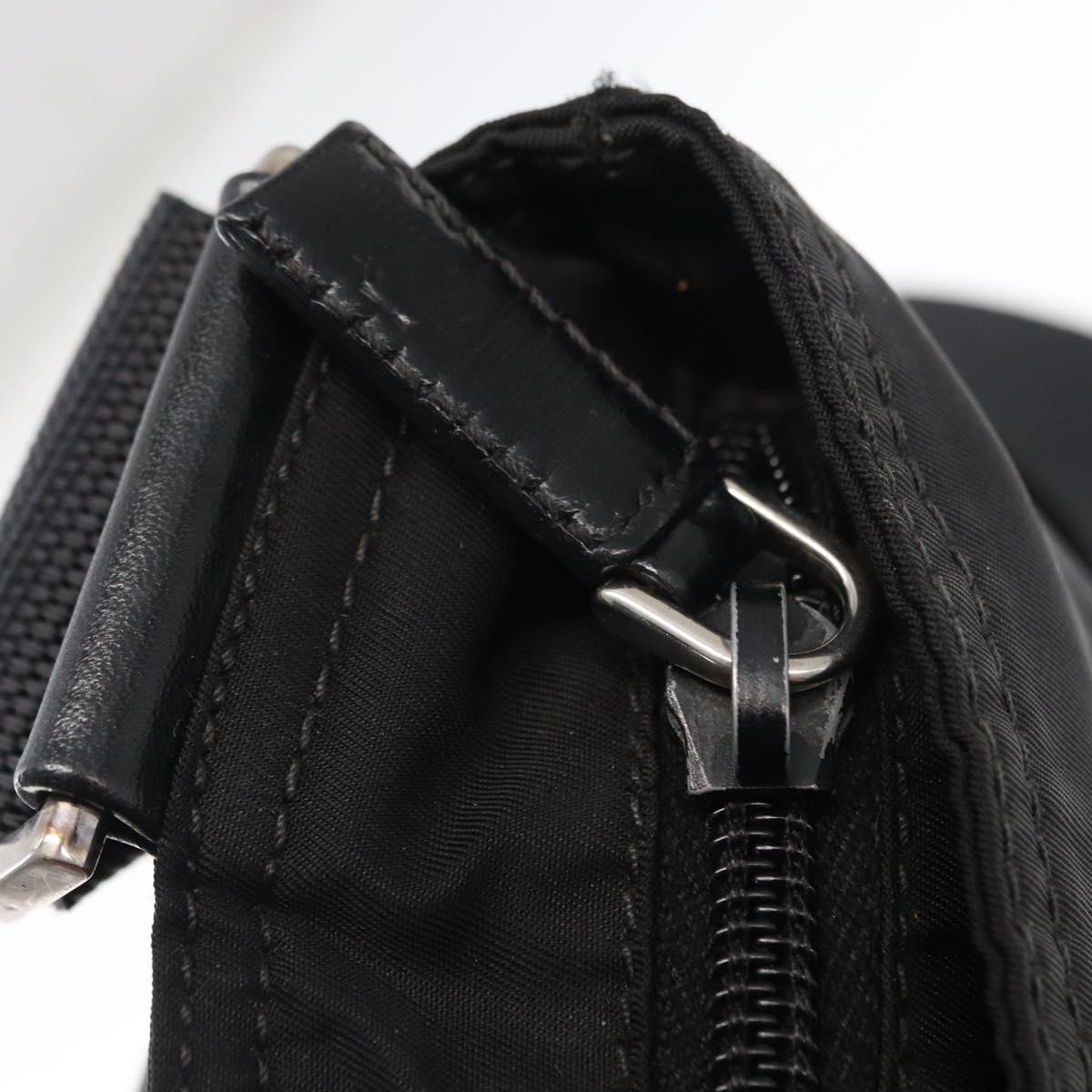 PRADA Shoulder Bag Nylon Black Silver Auth am9977