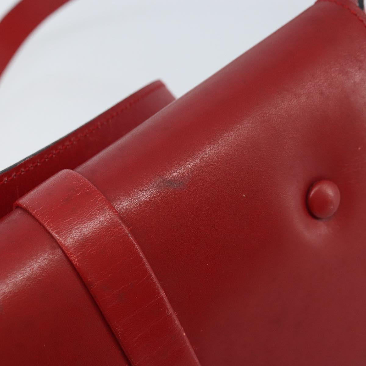 CELINE Shoulder Bag Leather Red Gold Auth AMZ004A