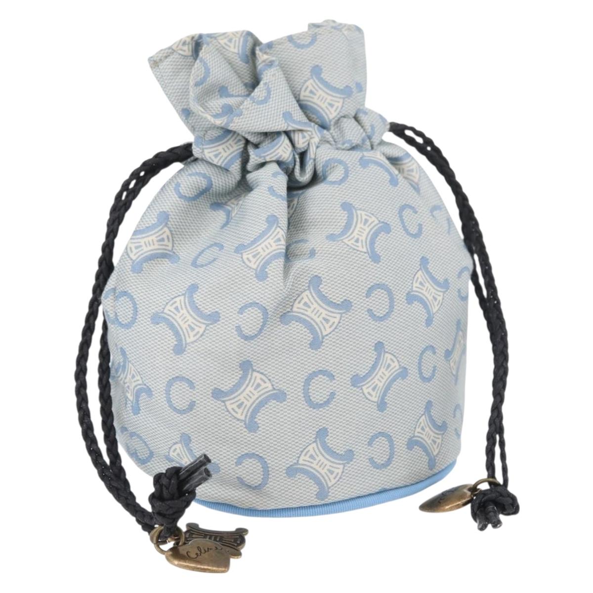 CELINE C Macadam Canvas Pouch Light Blue Auth AMZ028A