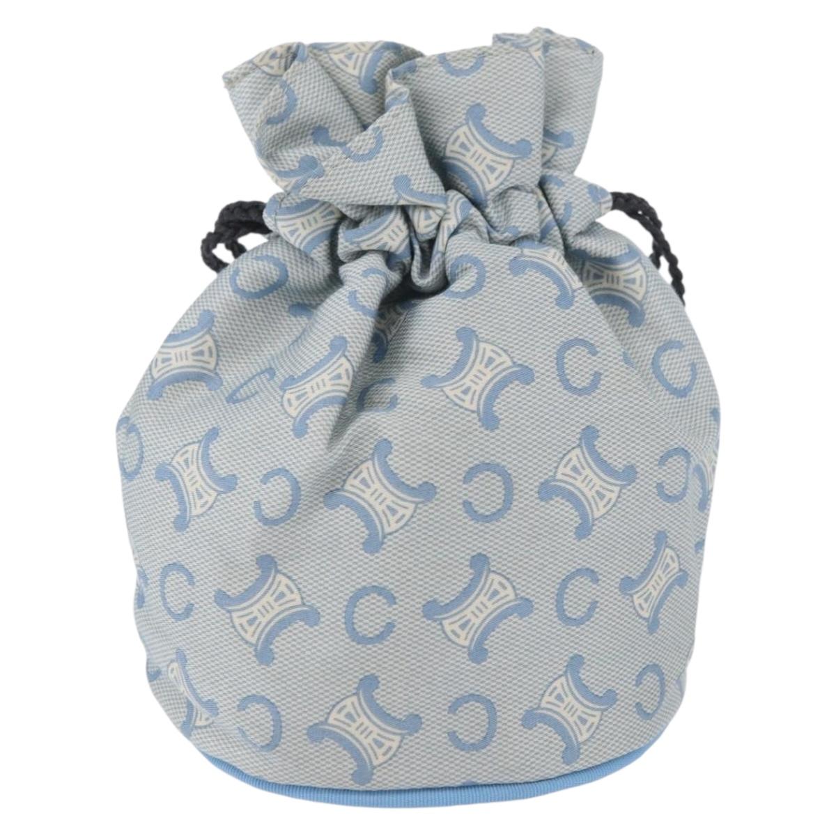 CELINE C Macadam Canvas Pouch Light Blue Auth AMZ028A